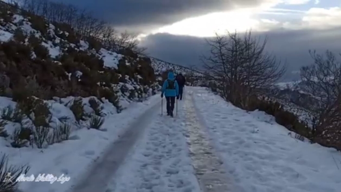 Nordic en la nieve ruta Tres Obispos